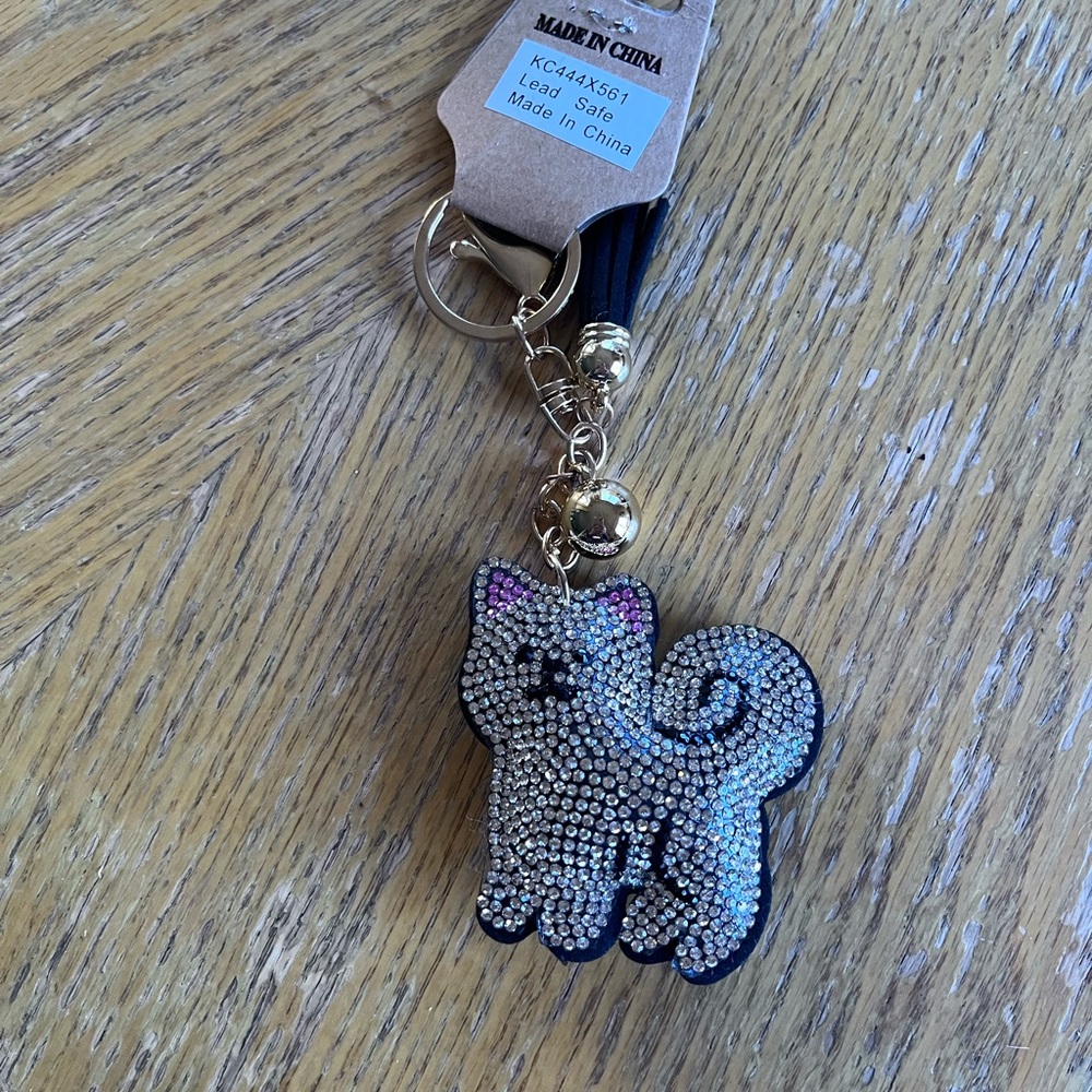 🌼3for 15$🌼 Bling Cat Rhinestone Keychain, Cat Backpack Charm